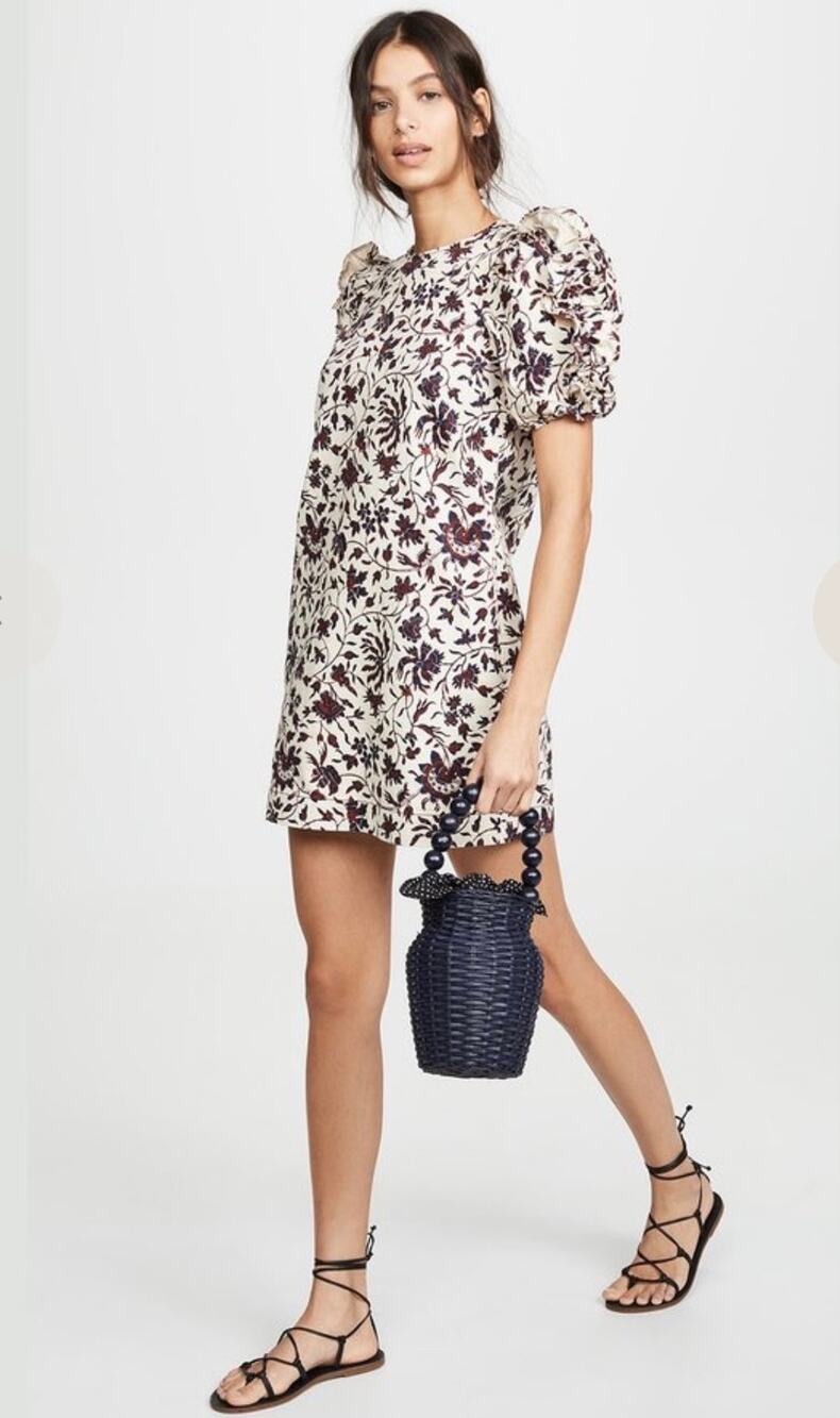 Ulla Johnson Poppy Floral Ruffle Puff Sleeve Cotton Mini Dress Size 0
